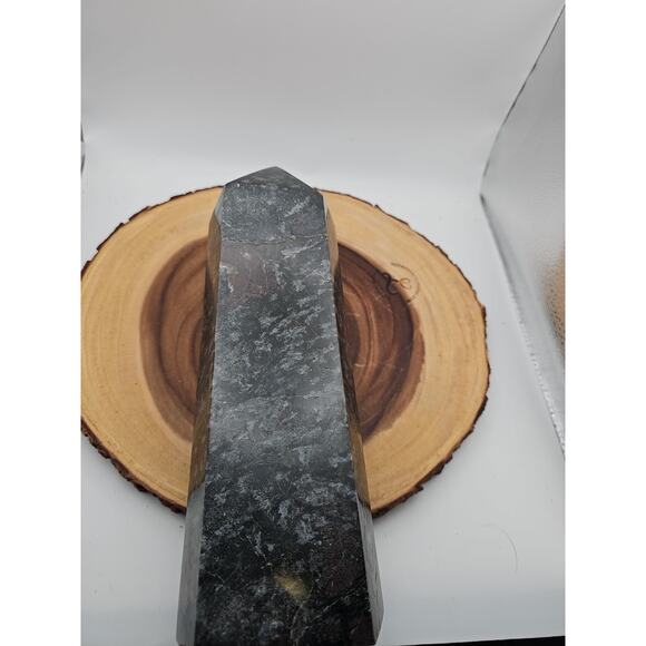 8.23lb Arfvedsonite Garnet Blue Flashes Crystal Point Tower Polished - Picture 8 of 13